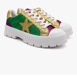 Purple and Gold Star Sneakers